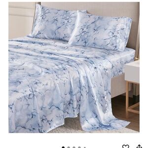 Amazon Blue and White Marble Bedding Sheets